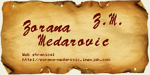 Zorana Medarović vizit kartica